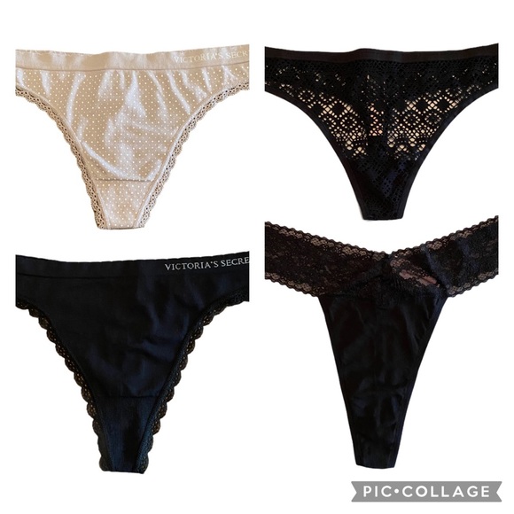 Victoria's Secret Other - Victoria's Secret New With Tags Thong Bundle 4 Pairs Size Large
